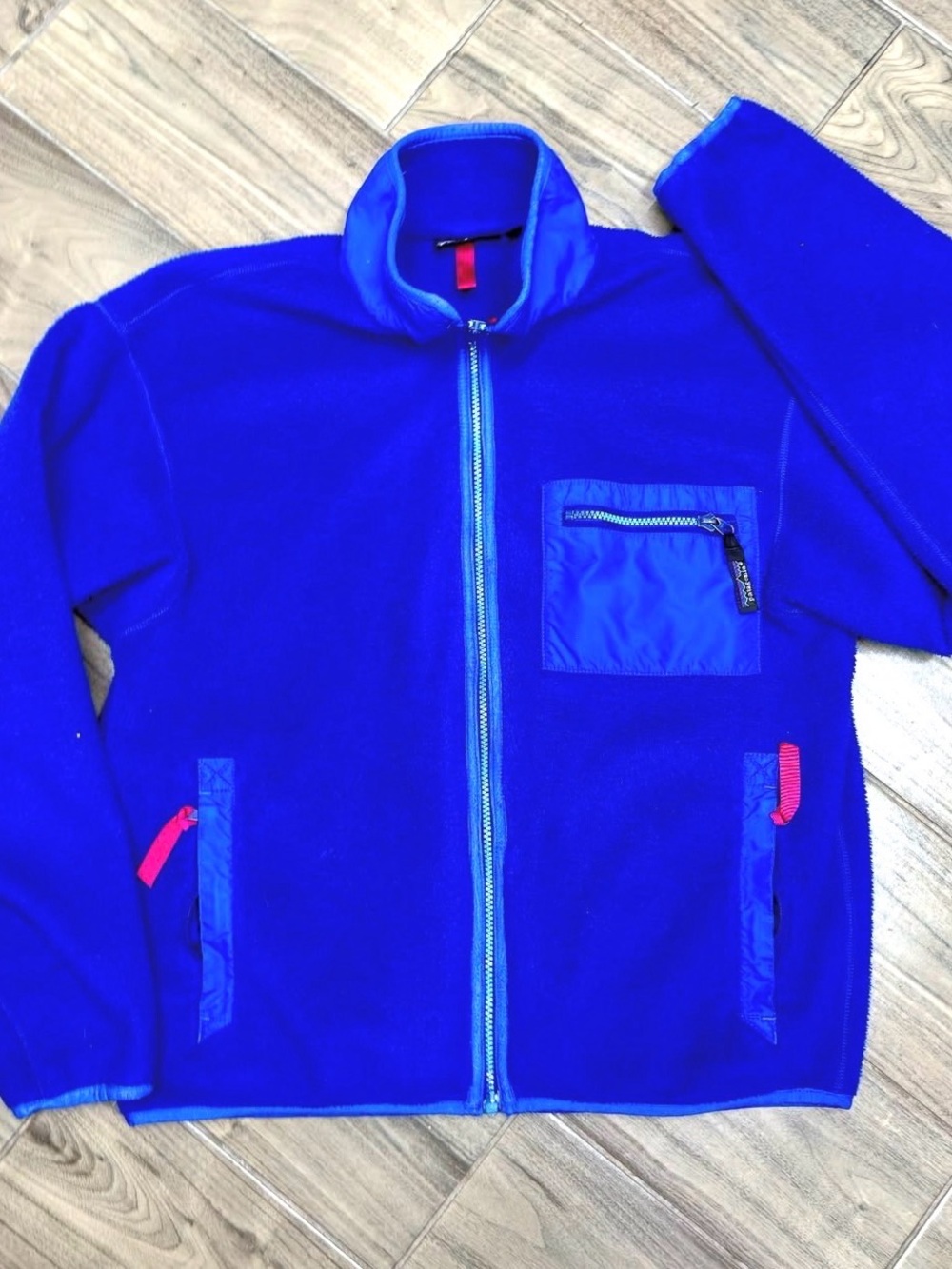 Patagonia Kids Blue Fleece Jacket with Pink Accents
